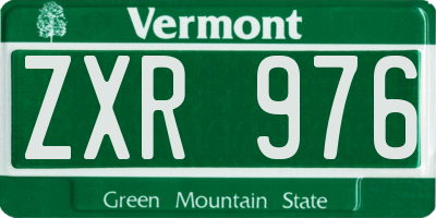 VT license plate ZXR976