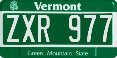 VT license plate ZXR977