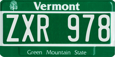VT license plate ZXR978