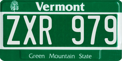 VT license plate ZXR979