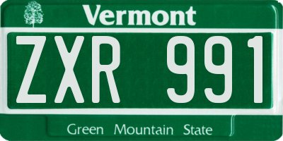 VT license plate ZXR991