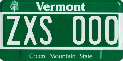 VT license plate ZXS000
