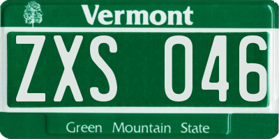VT license plate ZXS046