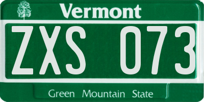 VT license plate ZXS073