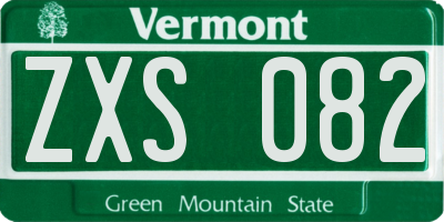 VT license plate ZXS082