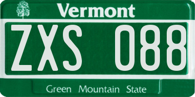 VT license plate ZXS088