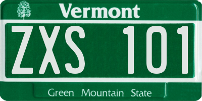 VT license plate ZXS101
