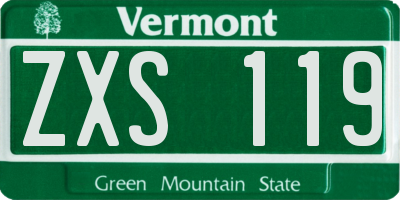 VT license plate ZXS119