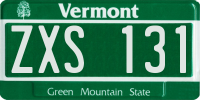 VT license plate ZXS131