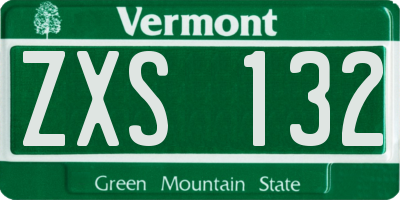 VT license plate ZXS132