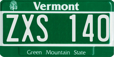 VT license plate ZXS140