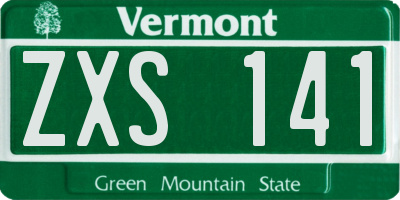 VT license plate ZXS141