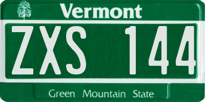 VT license plate ZXS144