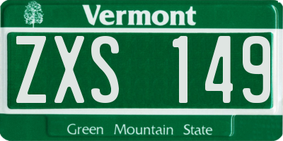 VT license plate ZXS149