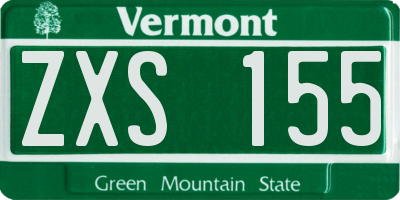 VT license plate ZXS155
