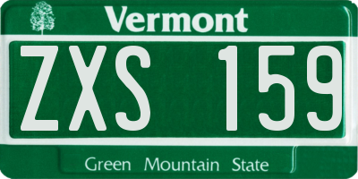 VT license plate ZXS159