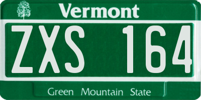 VT license plate ZXS164