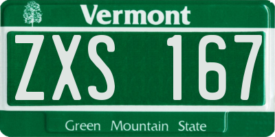VT license plate ZXS167