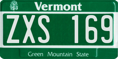 VT license plate ZXS169
