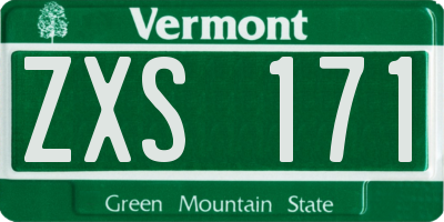 VT license plate ZXS171