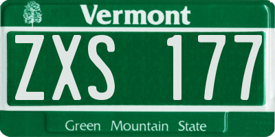 VT license plate ZXS177