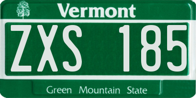 VT license plate ZXS185