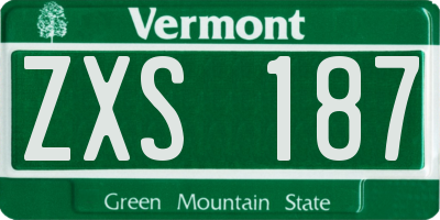 VT license plate ZXS187