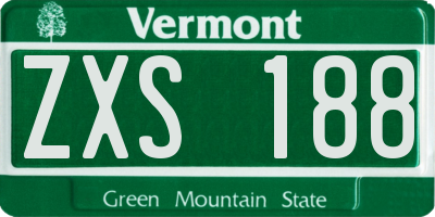 VT license plate ZXS188