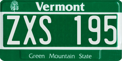 VT license plate ZXS195