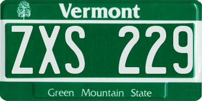 VT license plate ZXS229