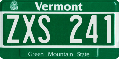 VT license plate ZXS241