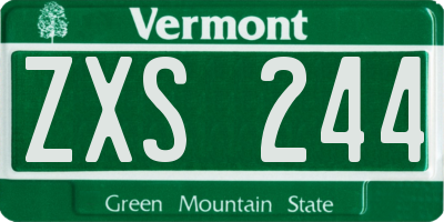 VT license plate ZXS244
