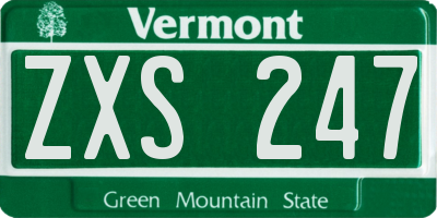 VT license plate ZXS247