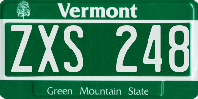 VT license plate ZXS248