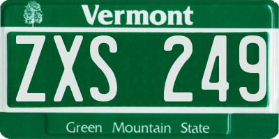 VT license plate ZXS249