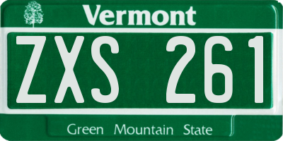VT license plate ZXS261