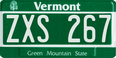 VT license plate ZXS267