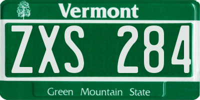 VT license plate ZXS284