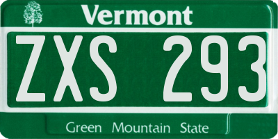 VT license plate ZXS293