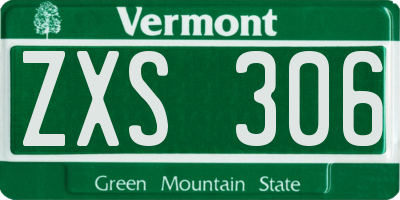 VT license plate ZXS306