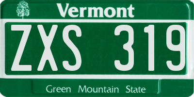 VT license plate ZXS319