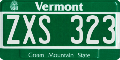 VT license plate ZXS323