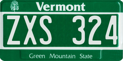 VT license plate ZXS324
