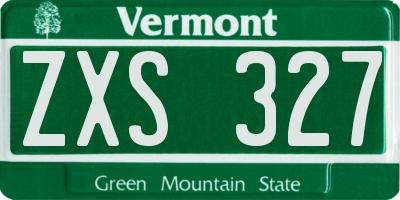 VT license plate ZXS327