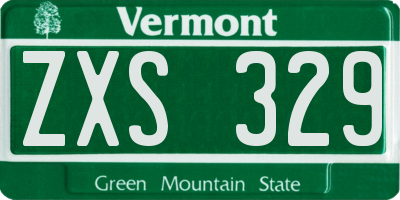 VT license plate ZXS329