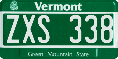 VT license plate ZXS338