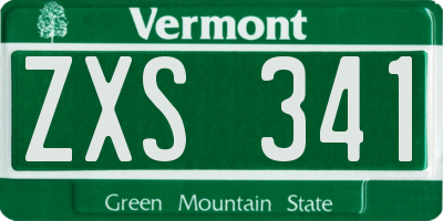 VT license plate ZXS341