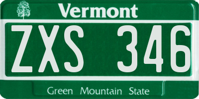 VT license plate ZXS346