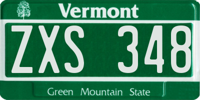 VT license plate ZXS348