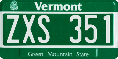 VT license plate ZXS351